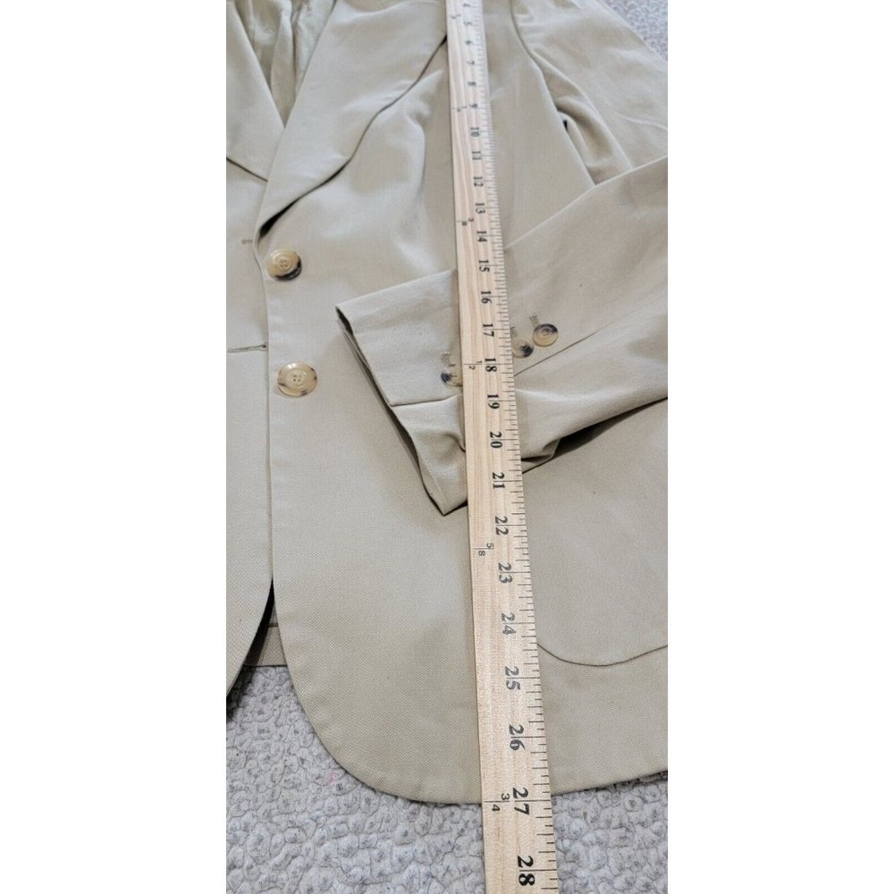 Escada Womens Beige Blazer Coat Long Sleeve Two Front Button w/ Pockets Size 44 - Picture 8 of 10